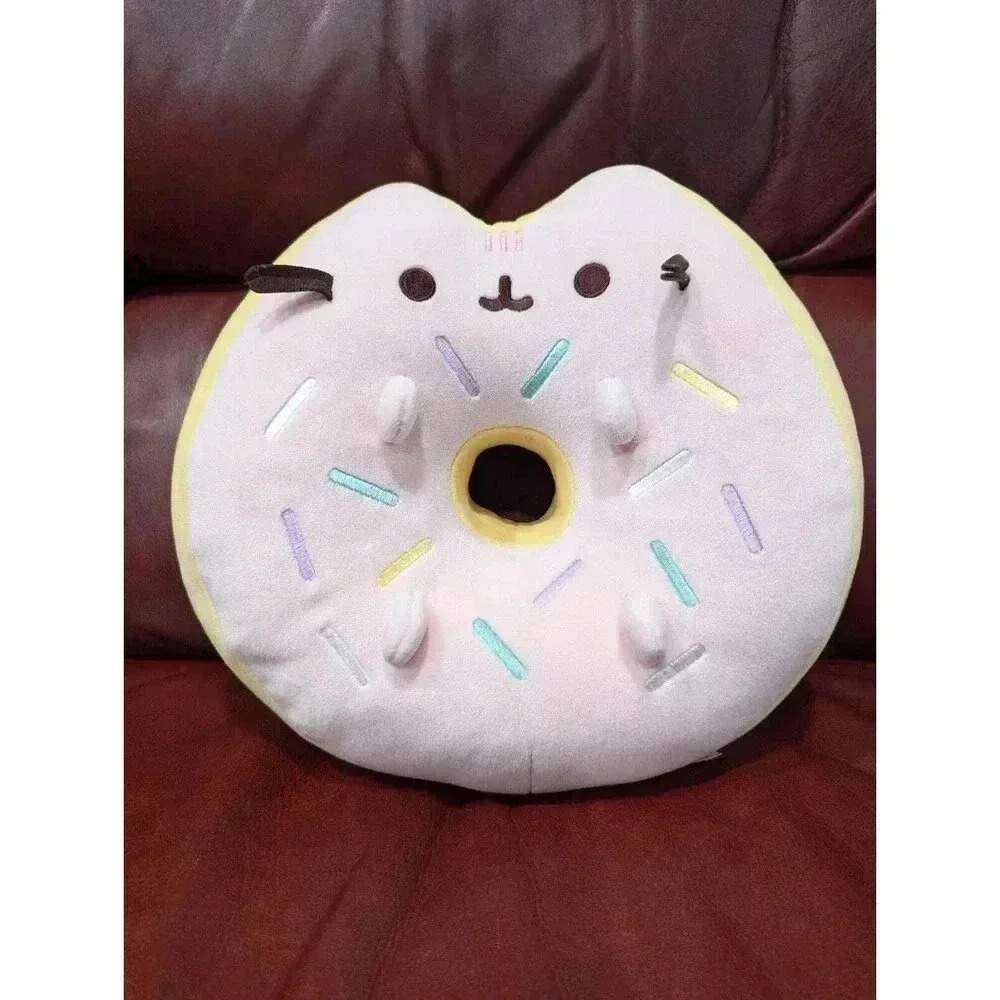 GUND Pusheen Donut Squisheen Stuffed Animal Cat, Pink Yellow 12” Plush‎